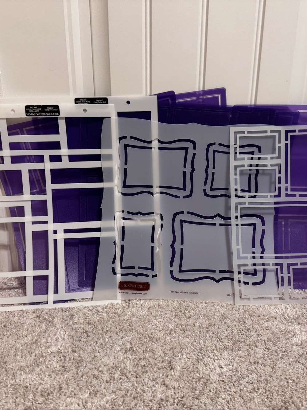 Luxe Purple and White Decorative Stencil Set
